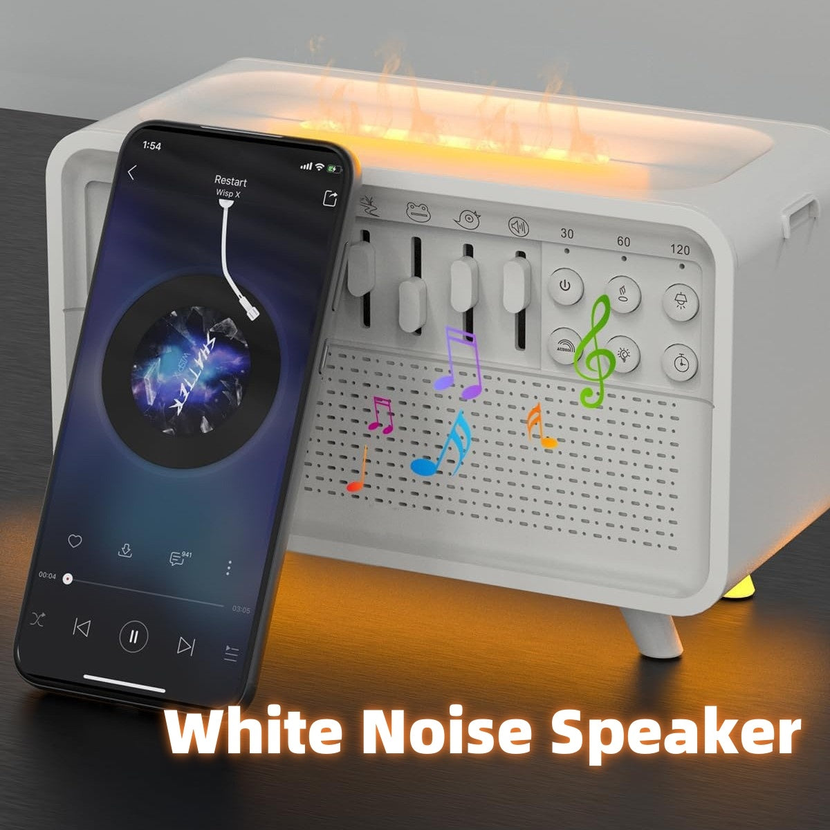 3 In 1 Bluetooth Speaker White Noise Sleep Night Light Humidifier All-in-one Machine Free Combination